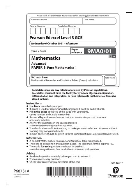 (Contains 73 PDF File Downloads- All Helpful QnA, for Entire Course Work and Exam Preparations) Pearson <b>Edexcel</b> GCE Past <b>Papers</b> A Level <b>Maths</b> <b>November</b> <b>2021</b>. . Edexcel november 2021 maths paper 1 mark scheme